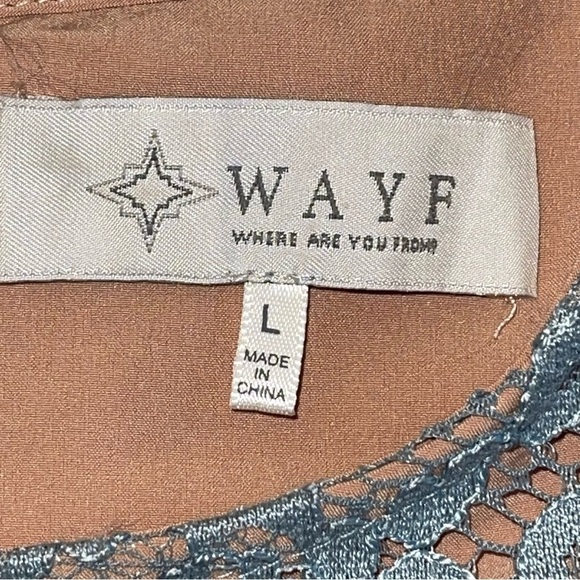 WAYF Dreamlover Lace Dress Womens sz large bell sleeves fully lined medi - Picture 2 of 15